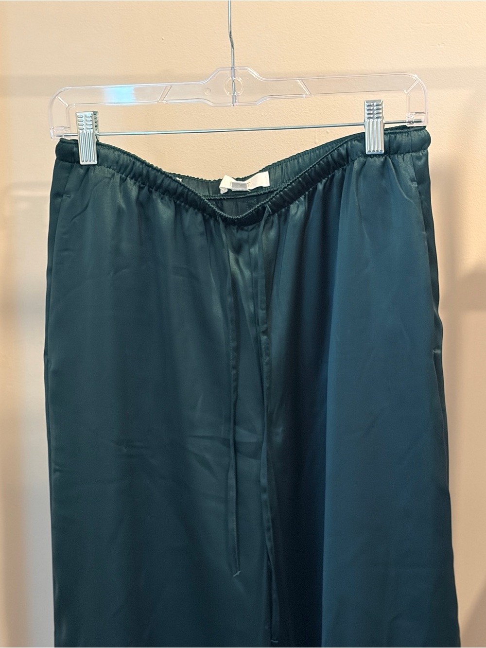 LOFT Teal Satin Wide-Leg Pants